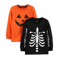 Carter's Simple Joys Baby 6-9 months Halloween Pumpkin Skeleton Shirts 2 Pack