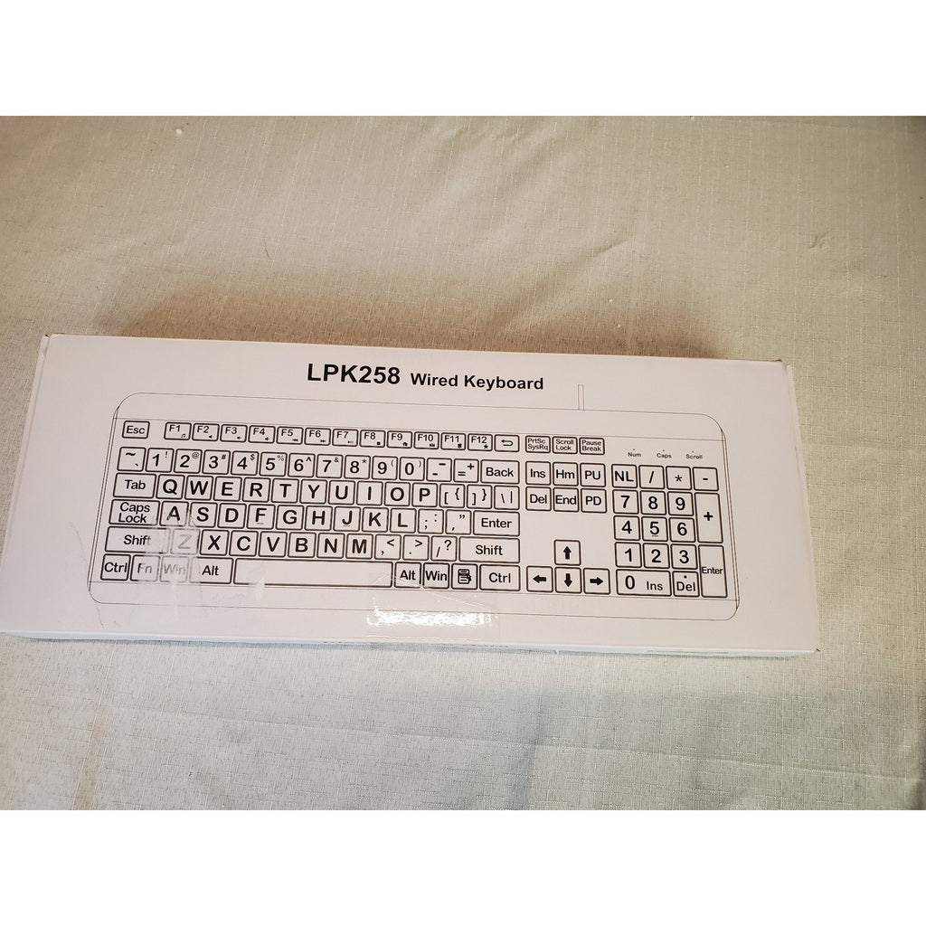LPK Wired Keyboard LPK258 Black Full Size USB Numeric Keypad PC Laptop Desktop