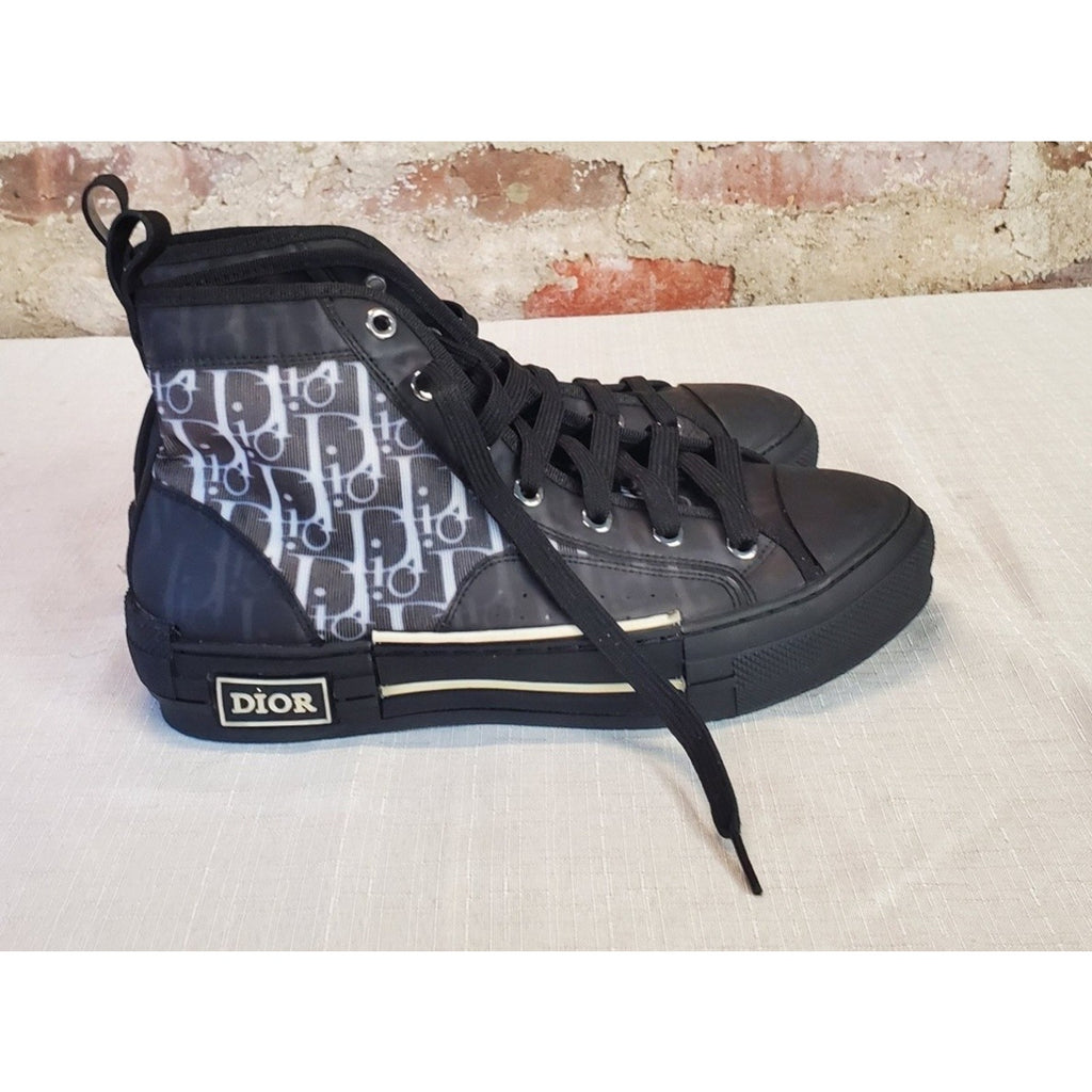 Faux Dior High Top Womens Sz 8.5 Sneakers Oblique Pattern Knock off