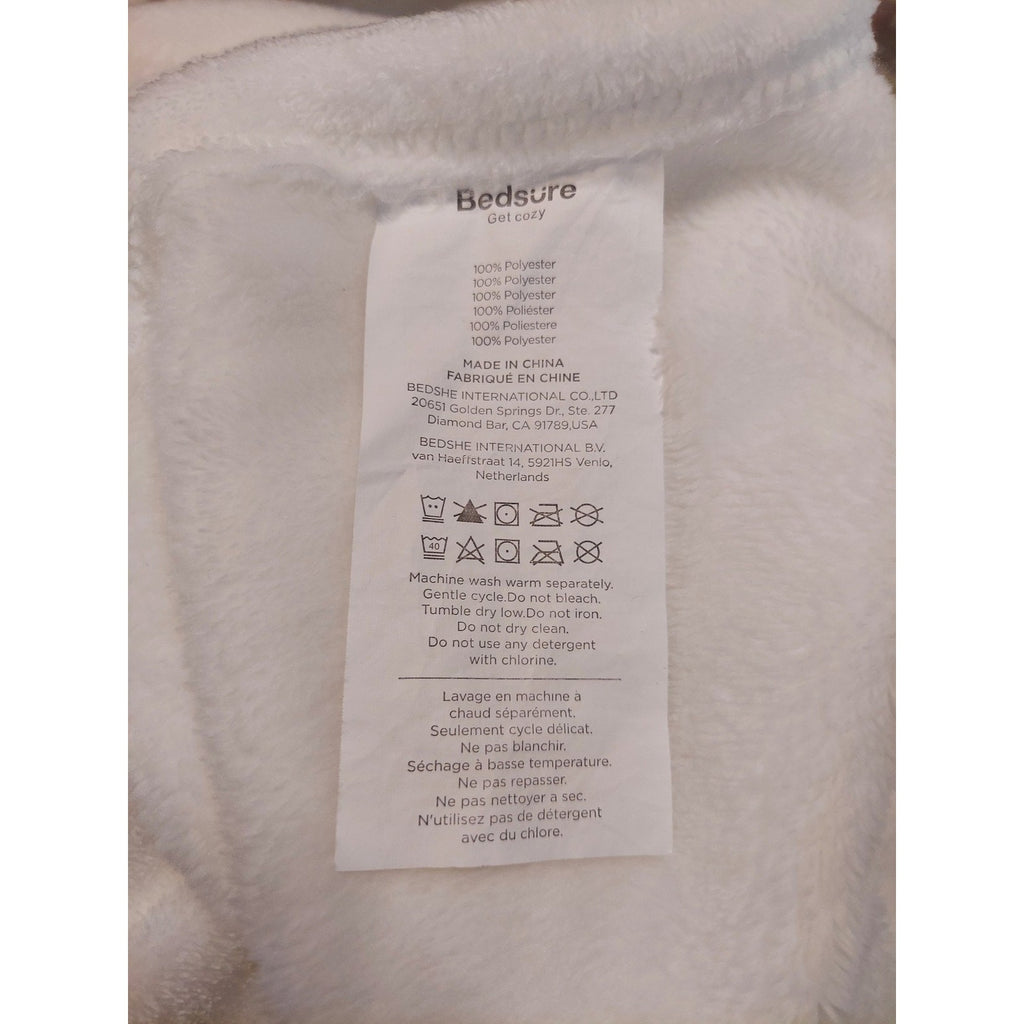 Bedsure Plush Fleece Blanket Cream Soft Cozy New Polyester Throw 104x88