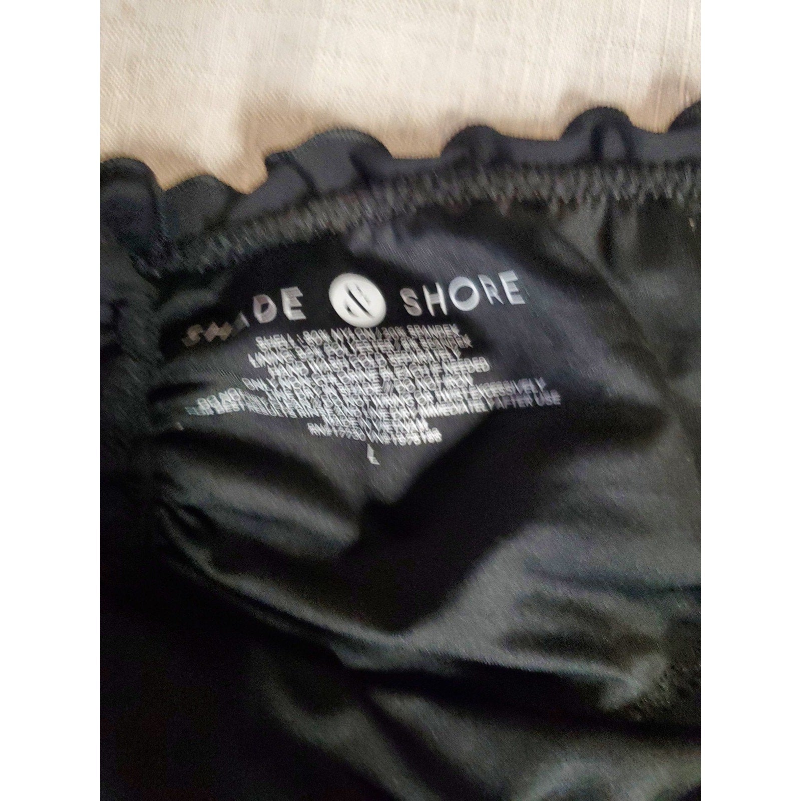 Shade Shore Womens Bikini Set L Teal Black Padded Strappy Ruffle Swimsuit 36DD