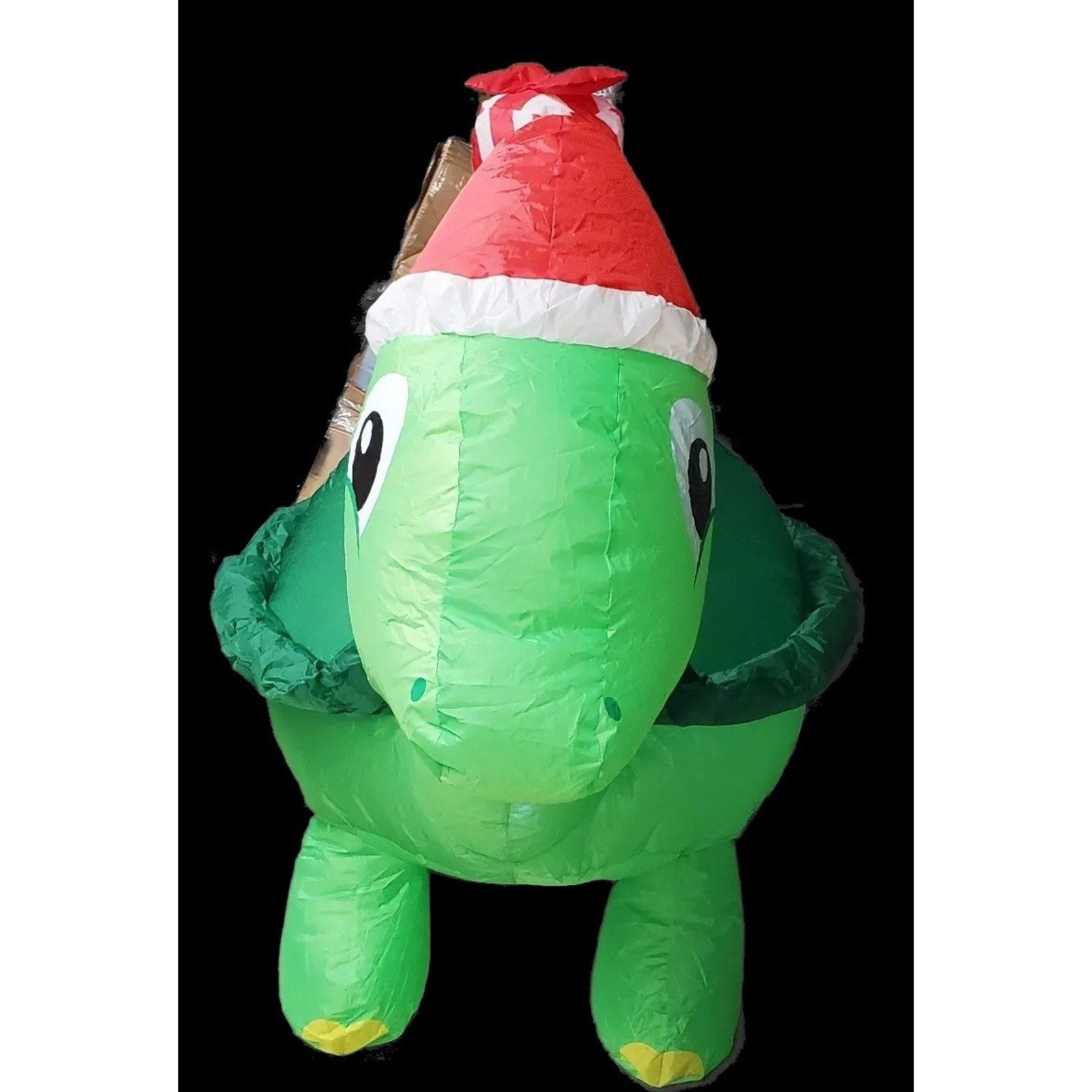 Christmas Inflatable Turtle Yard Decoration Santa Hat Present Outdoor Holiday 4"