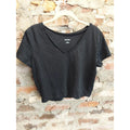 Wild Fable Womens V-Neck Crop Top T-Shirt Size XXL Black Casual