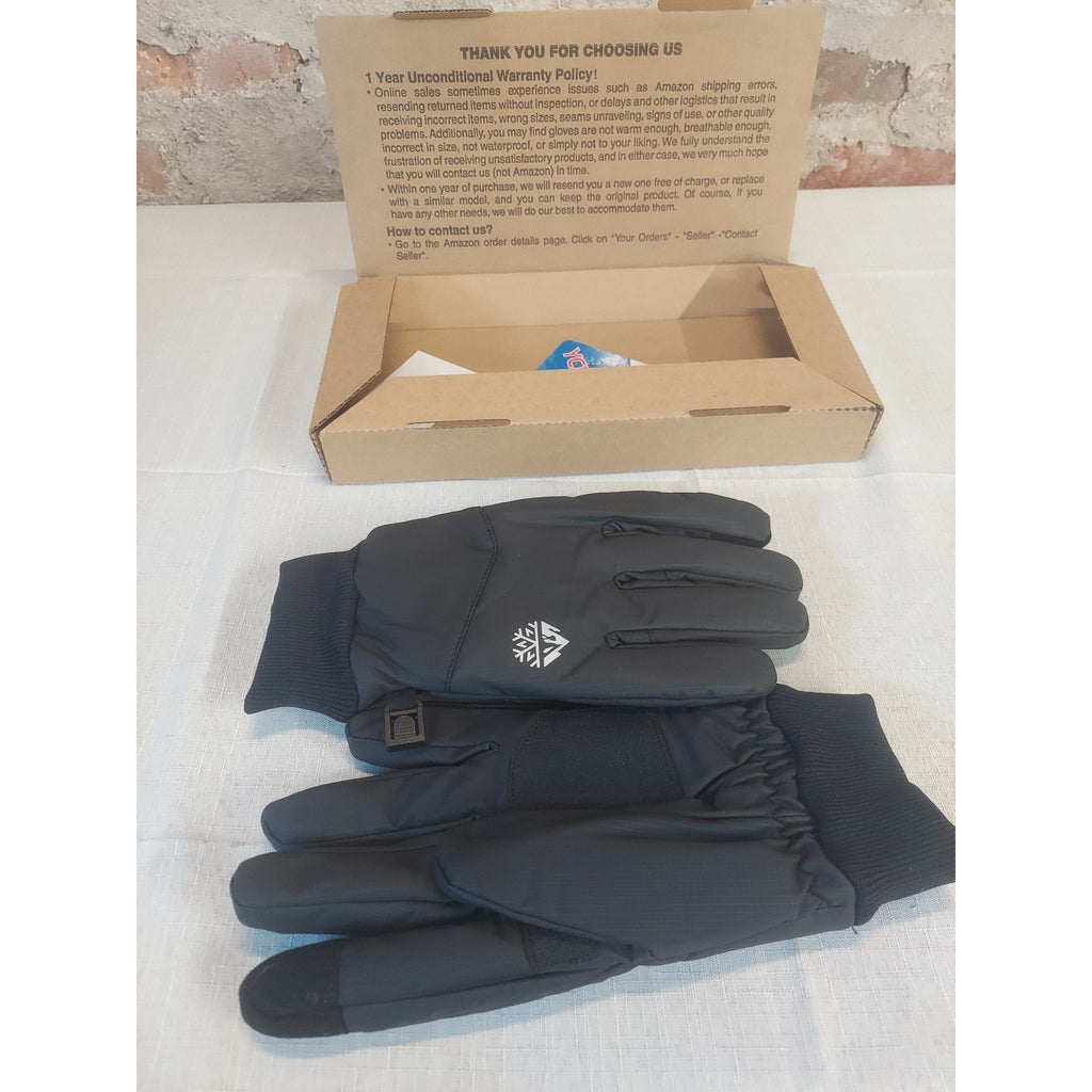 Unisex Winter Gloves S Black Waterproof Insulated Warm Mens Womens