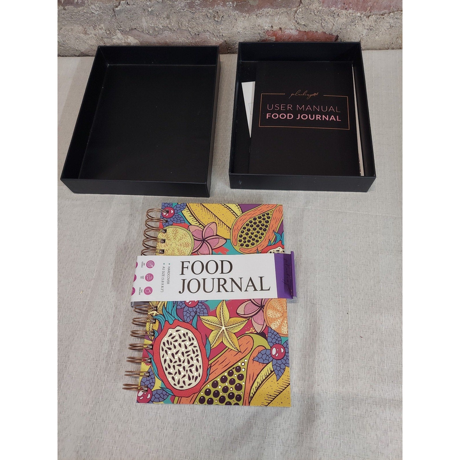 planberry Food Journal A5 Hardcover Weight Loss Diet Spiral Bound Colorful Fruit