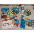 Super Mario Bros Birthday Party Supplies Lot Plates Cups Napkins Banner Cutlery