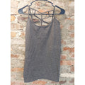 ZENANA OUTFITTERS Womens Tank Top 1X 2X Heather Gray Criss Cross Strappy Back