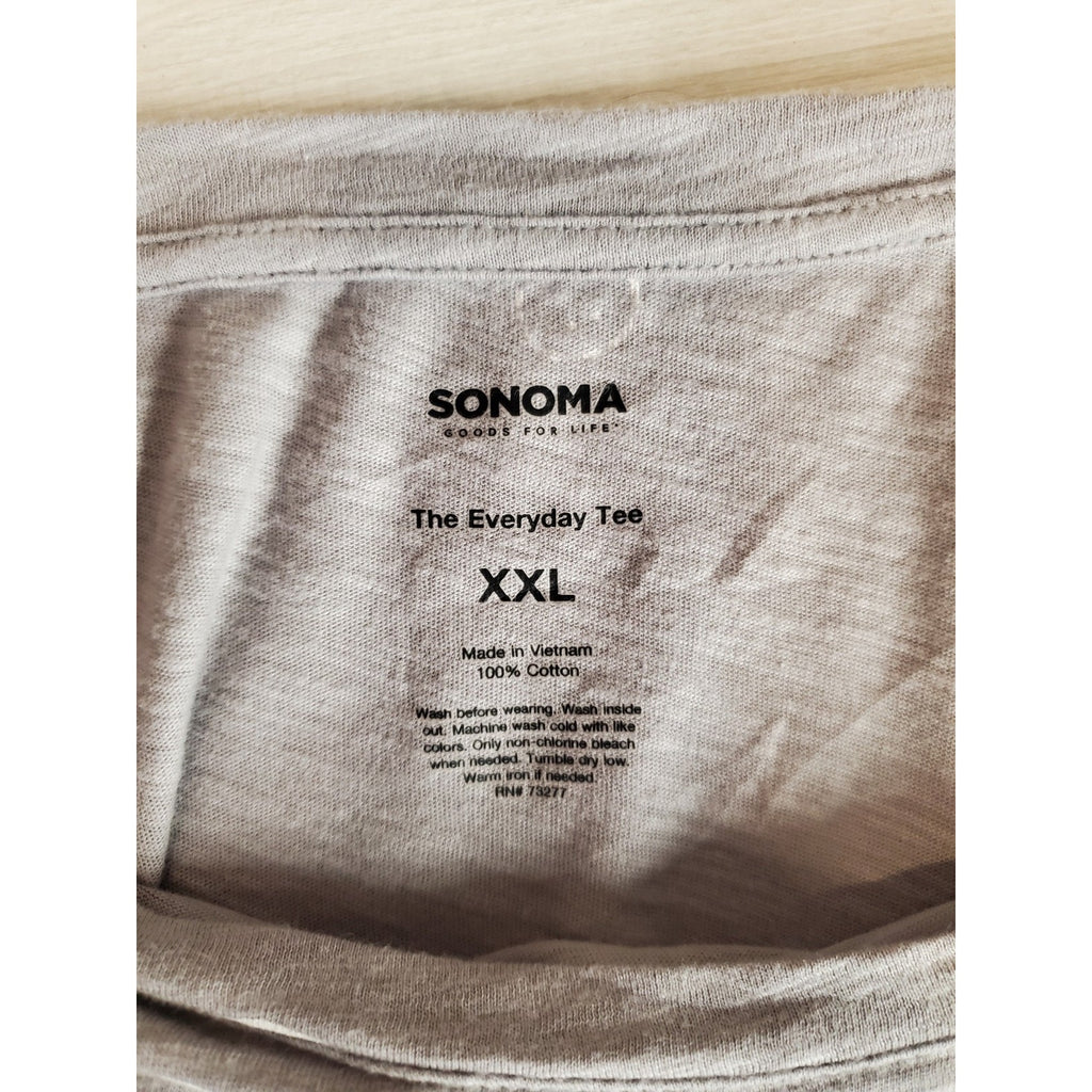 SONOMA Womens T Shirt XXL Gray Smiley Face Graphic Print Cotton Everyday Tee