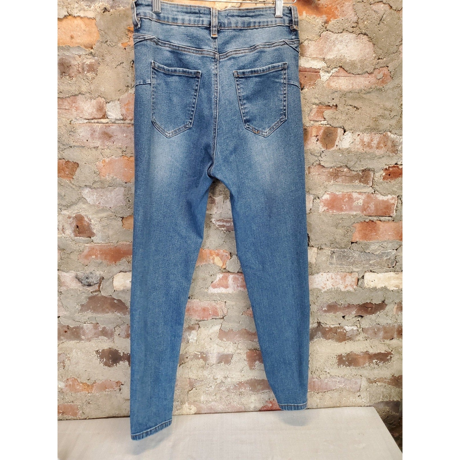 Fashion Nova Womens High Rise Stretch Skinny Jeans Size 11 Medium Wash Blue