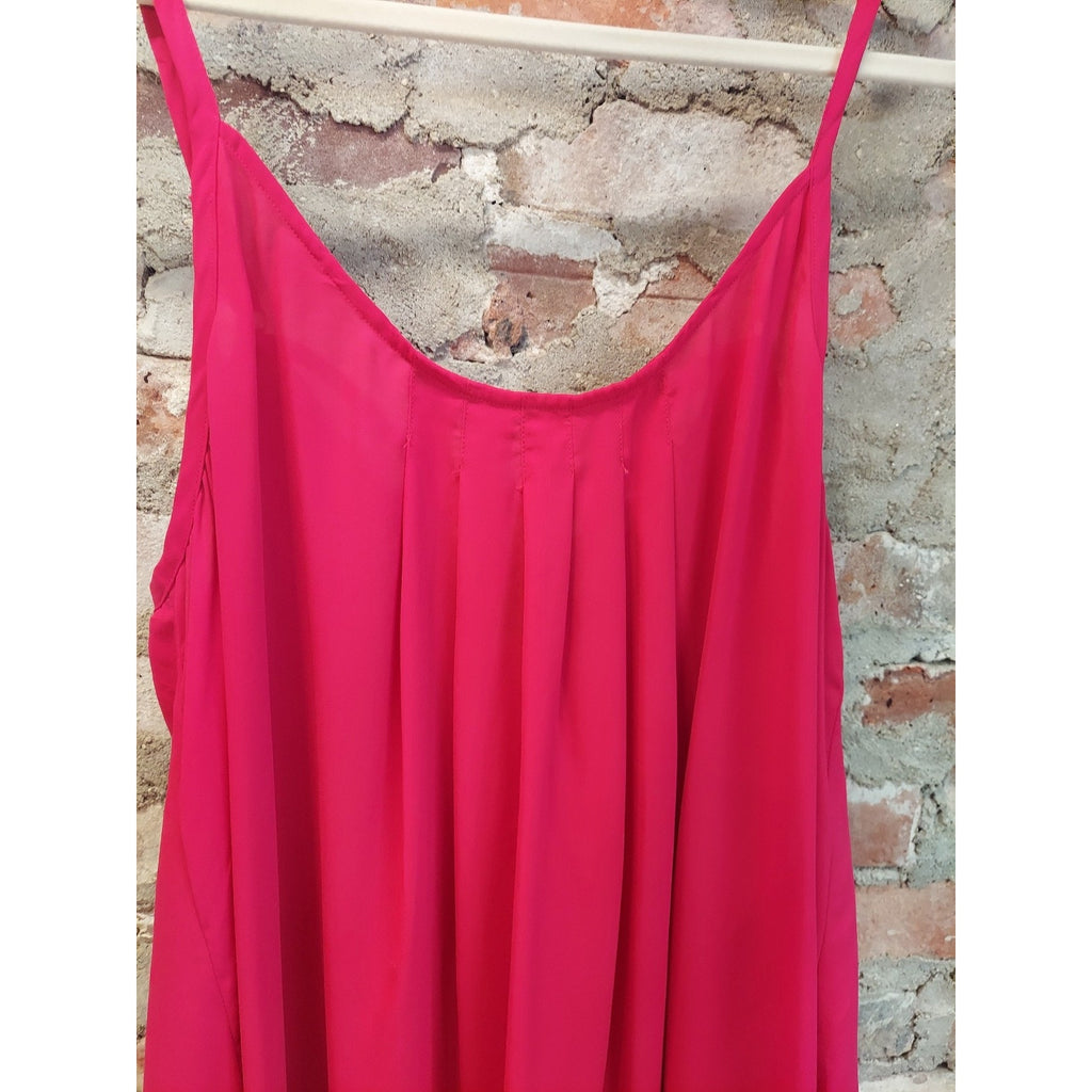 Torrid Womens Plus 2X Fuchsia Pleated Criss Cross Back Sleeveless Camisole Tank