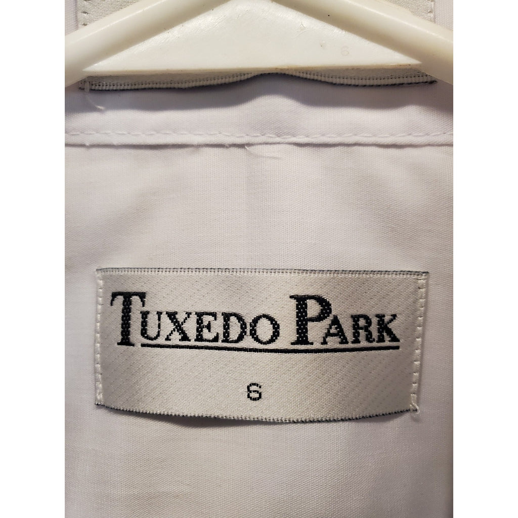 Tuxedo Park Mens Tuxedo Shirt Small S White Pleated Long Sleeve French Cuff