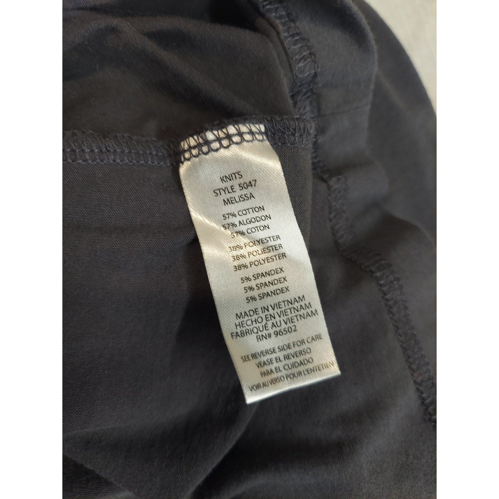 Healing Hands Womens Long Sleeve Scoop Neck Shirt L Grey Comfortable