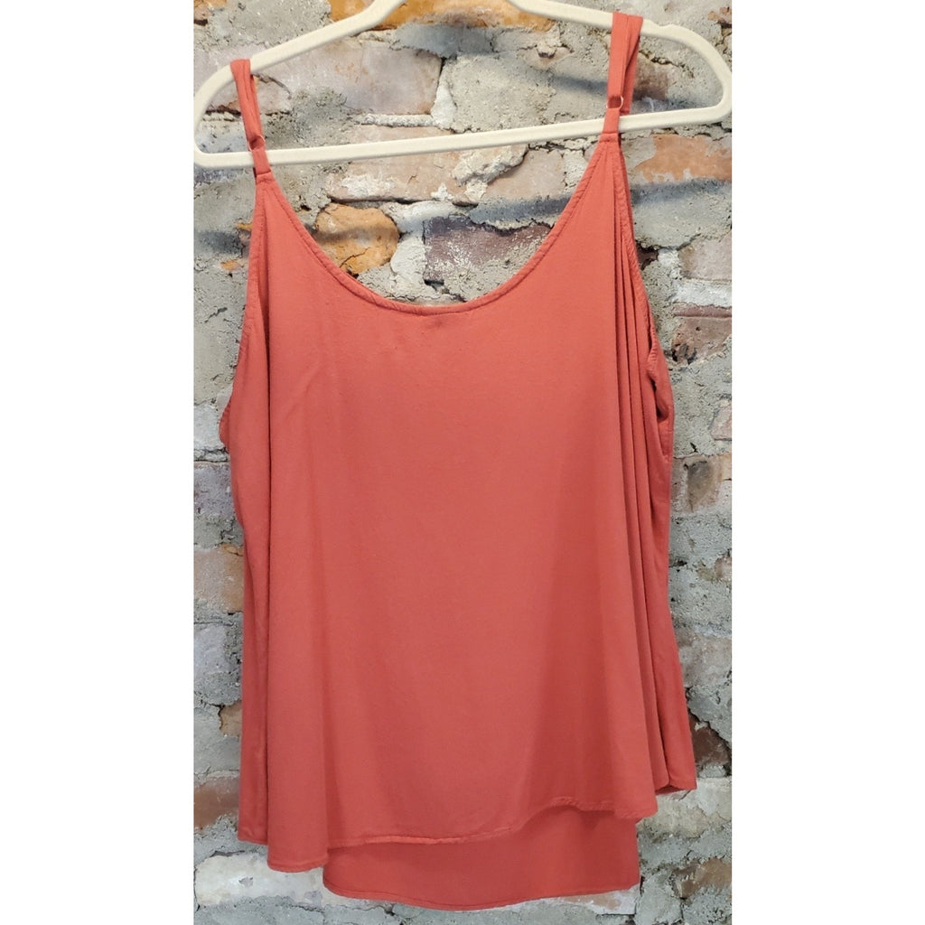 Torrid Womens Shirt Tank Top 1X Plus Size Rust Orange V Neck Adjustable Straps