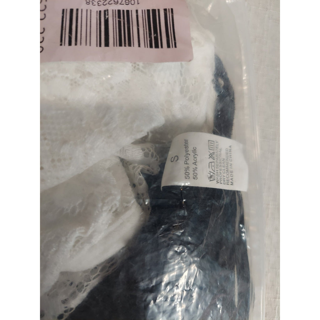 Womens Lace Bralette Crop Top Cami 2 Pack Set Small Black White Strappy New
