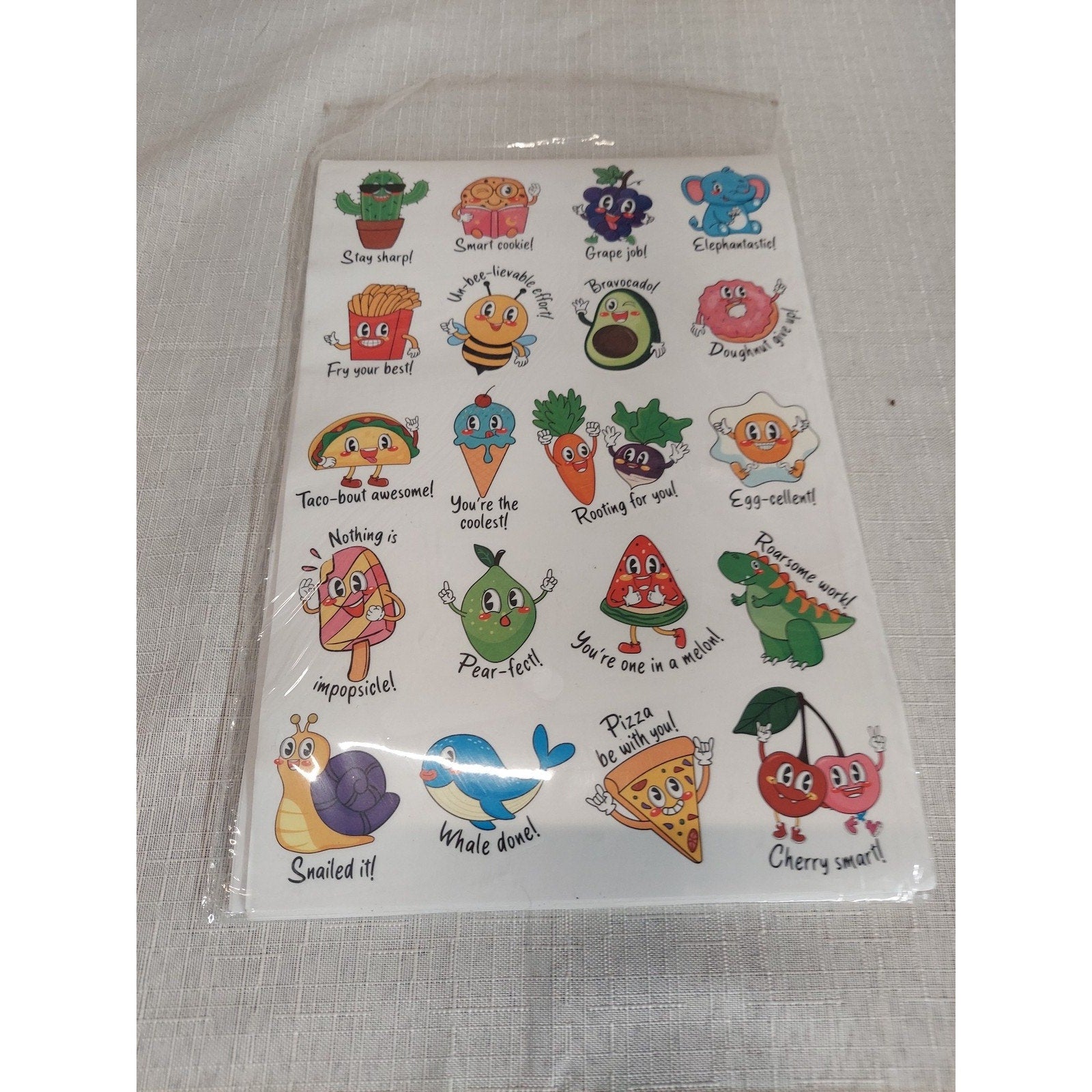 Cute Punny Motivational Stickers Food Animals Kids Teachers Rewards Teacher