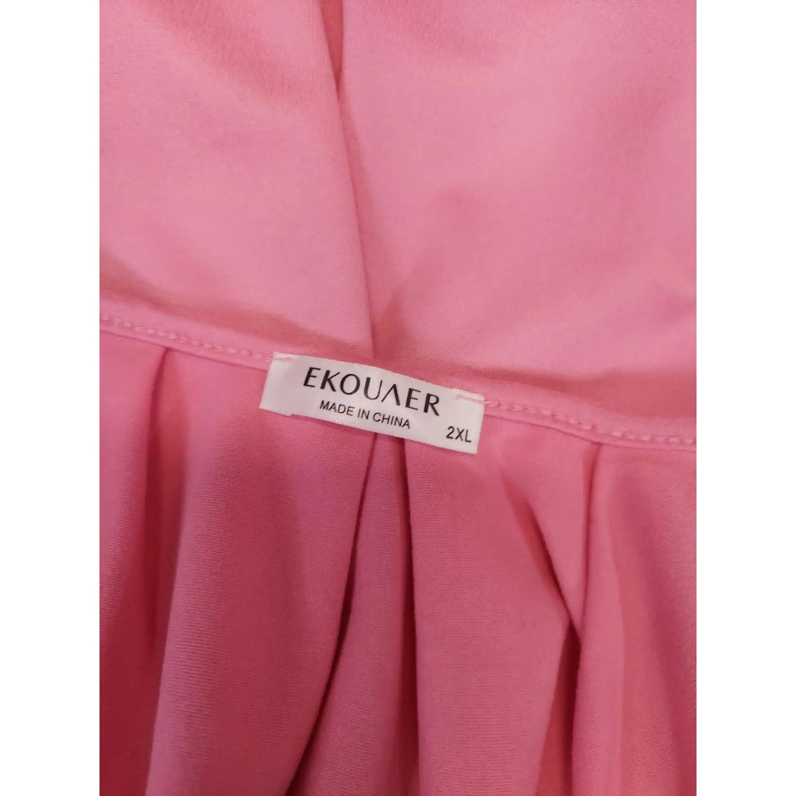 Ekouaer Womens Nightgown Sleep Dress 2XL Pink Sleeveless Chemise Loungewear