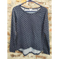 Gap Womens Sweatshirt M Navy Blue Polka Dot Long Sleeve Raglan Pullover