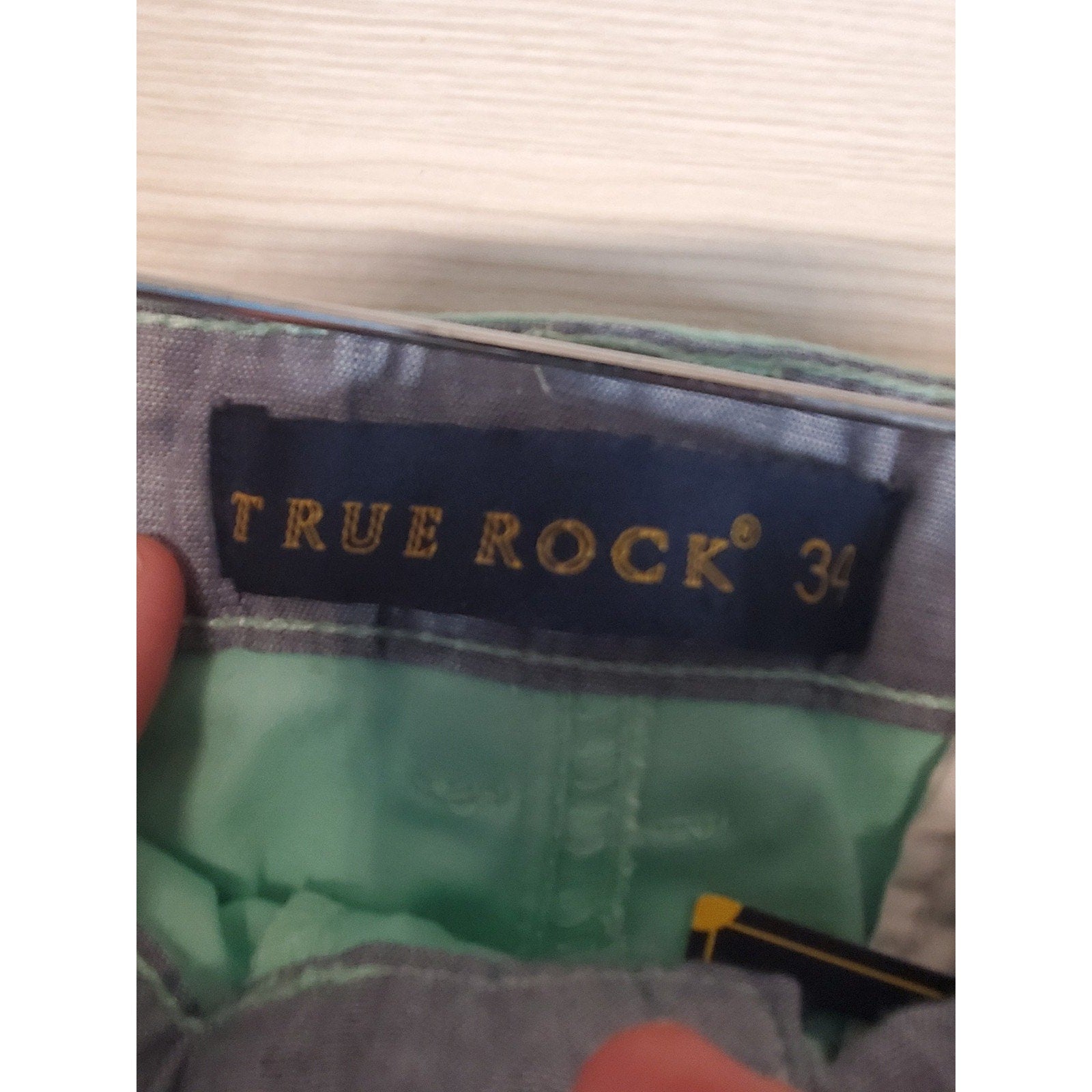 True Rock Mens Size 34 Mint Green Chino Shorts Belted Flat Front Pockets