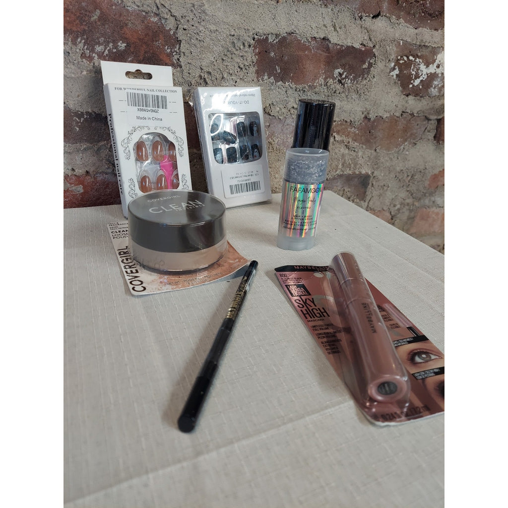 Maybelline Covergirl Milani Makeup Beauty Lot Mascara Powder Press On Nails