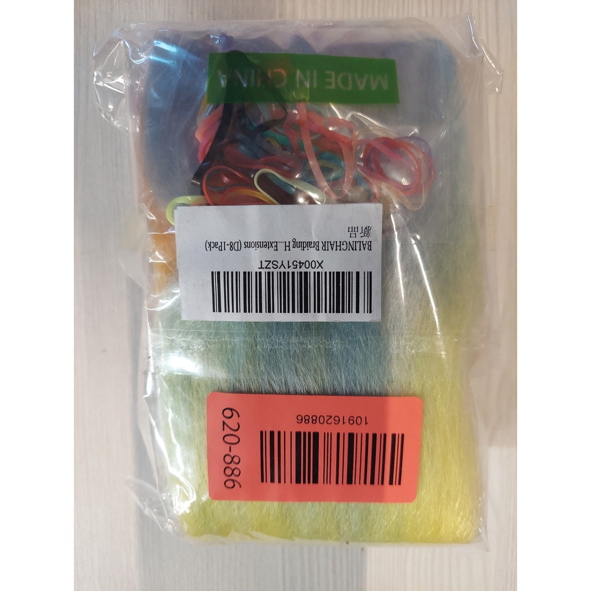 BALINGHAIR Braiding Hair Extensions Rainbow Ombre Multicolor Pre-Stretched
