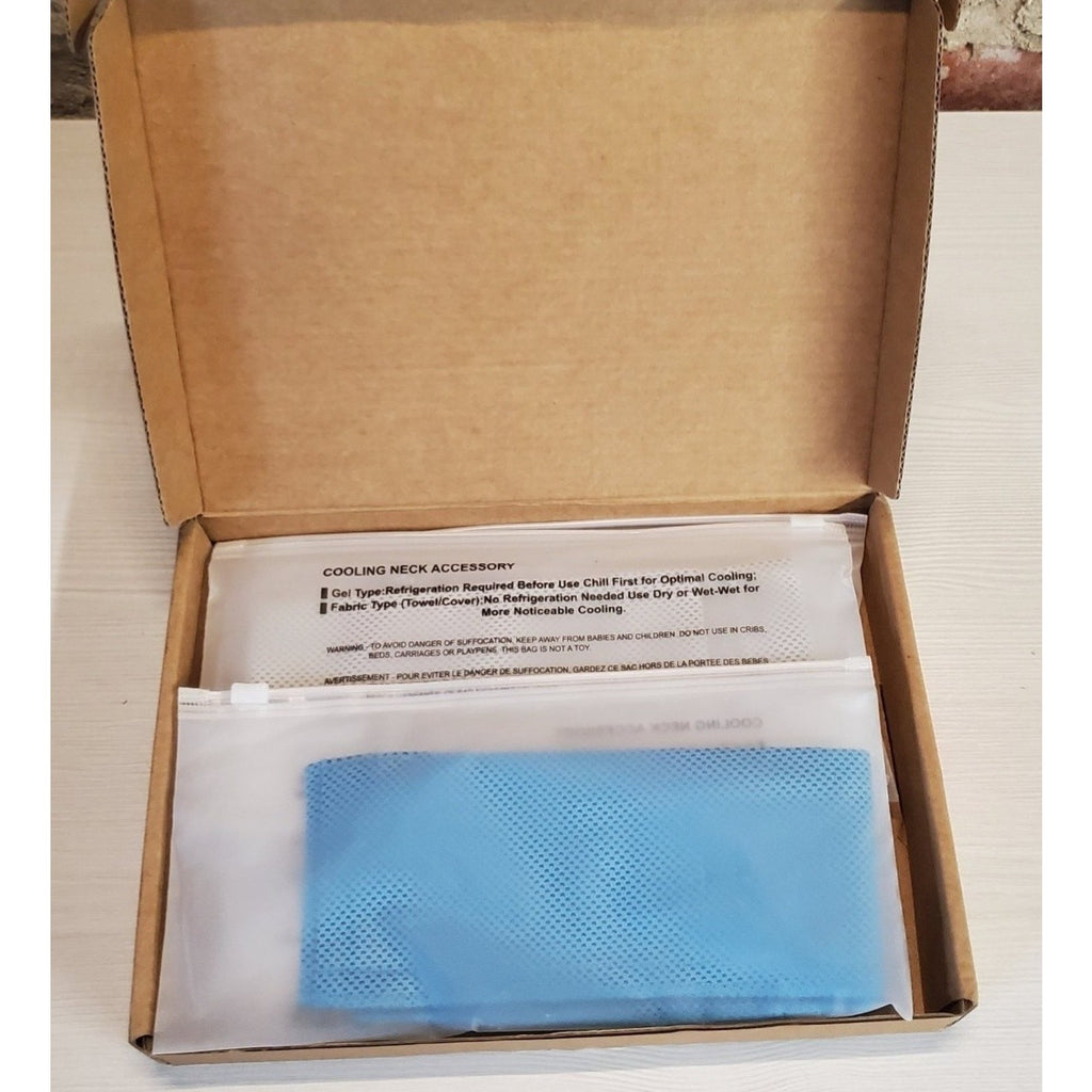Cooling Neck Accessory Reusable Gel Chill Wrap 2 Pack Blue Gray Sports Workout