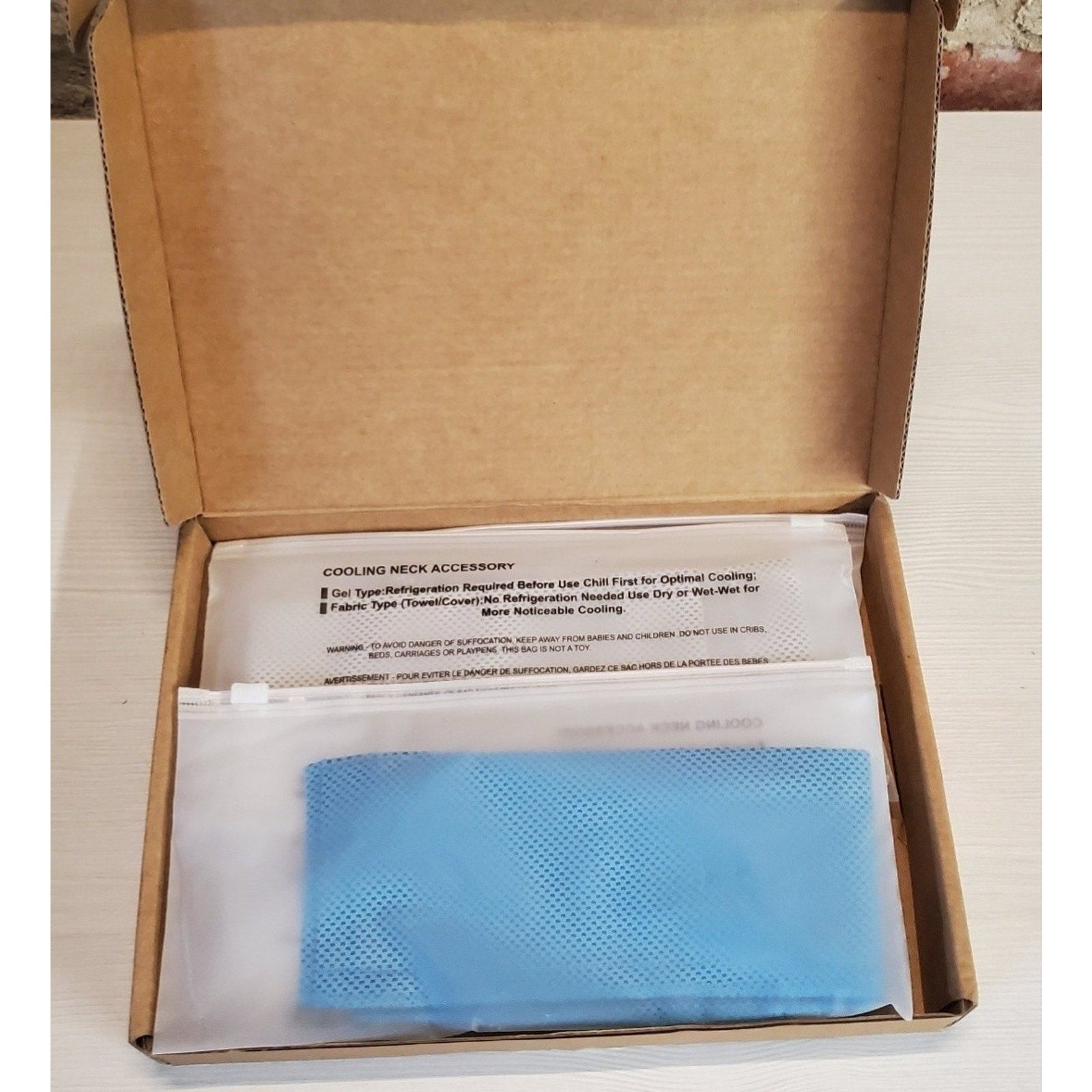 Cooling Neck Accessory Reusable Gel Chill Wrap 2 Pack Blue Gray Sports Workout