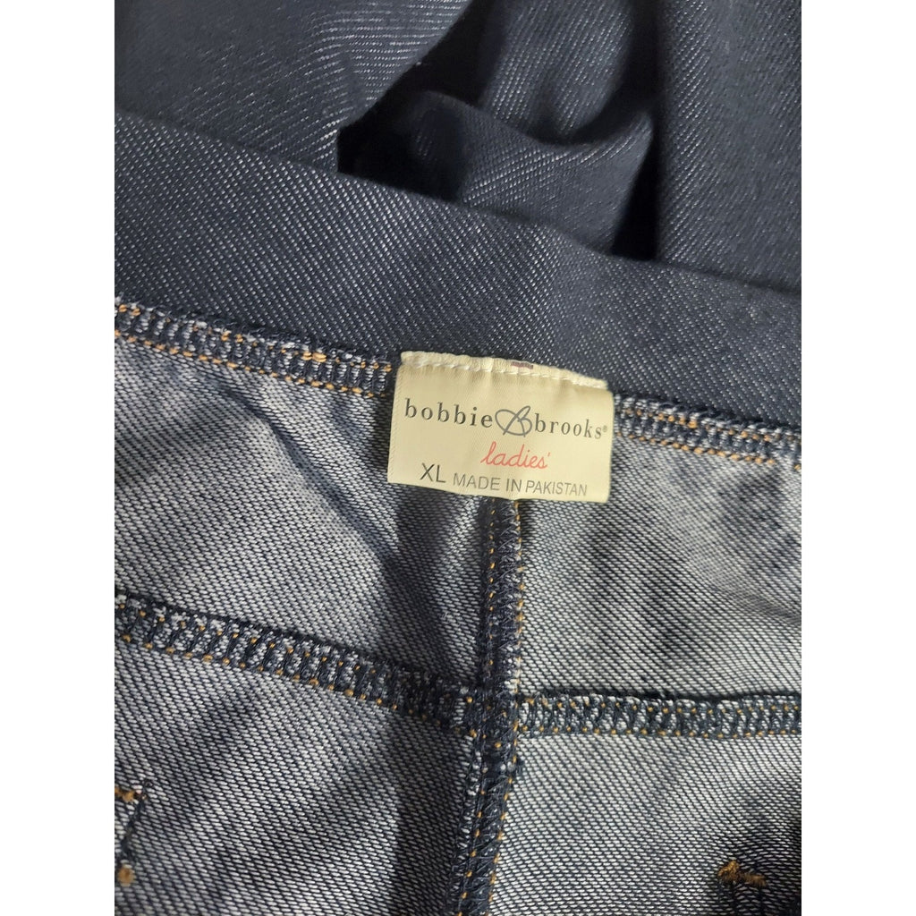 Bobbie Brooks Womens XL Pull On Stretch Jeggings Dark Wash Denim Look