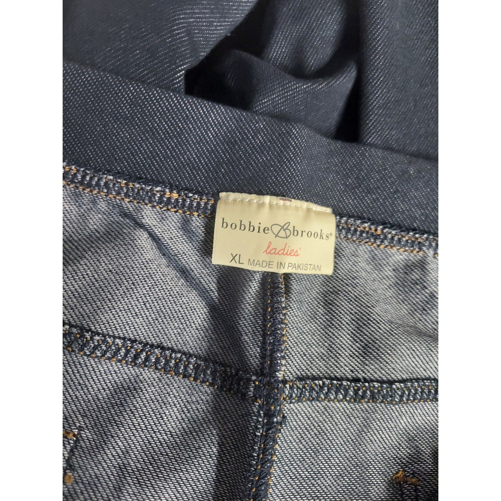Bobbie Brooks Womens XL Pull On Stretch Jeggings Dark Wash Denim Look