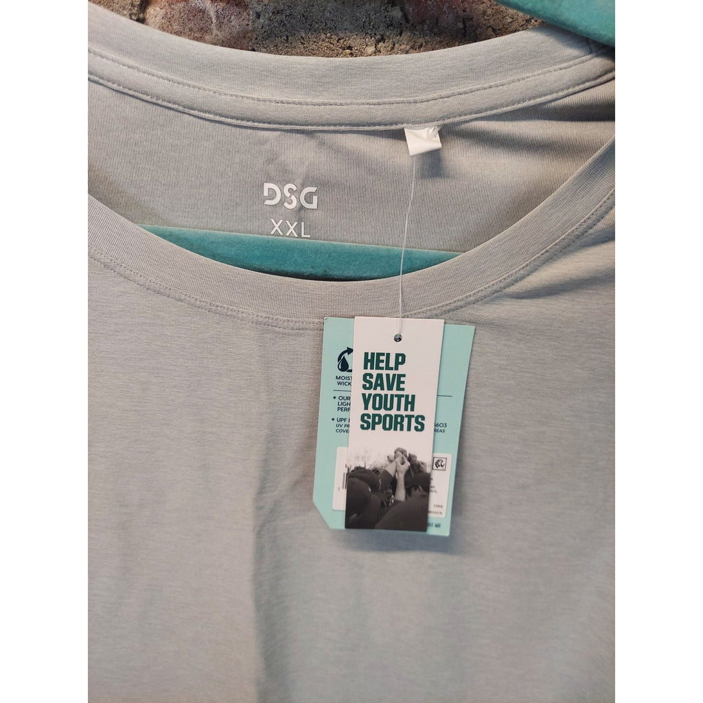 DSG XXL Tank Top Light Blue Moisture Wicking UPF 30+ Athletic Sleeveless NWT