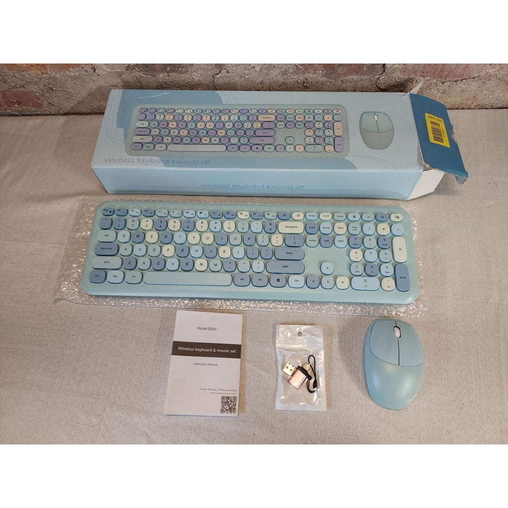 Wireless Keyboard Mouse Set S200 Multicolor PC Laptop Desktop Computer
