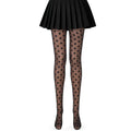 Velsatis Womens Sheer Tights S-XXL Black Polka Dot Elastic Fashion Pantyhose