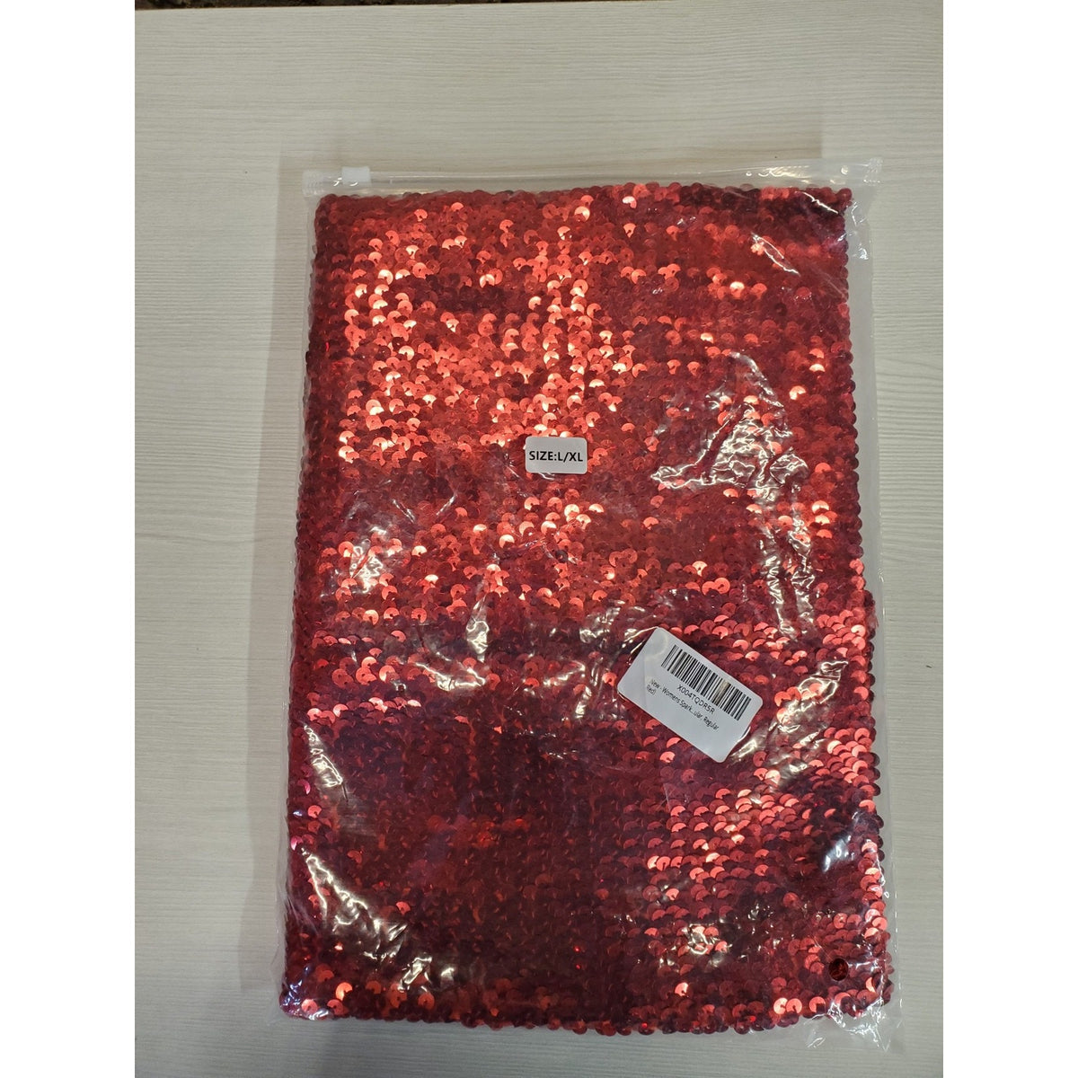 Womens Red Sequin Tube Crop Top Strapless Sparkly L XL Party Dance Clubwear