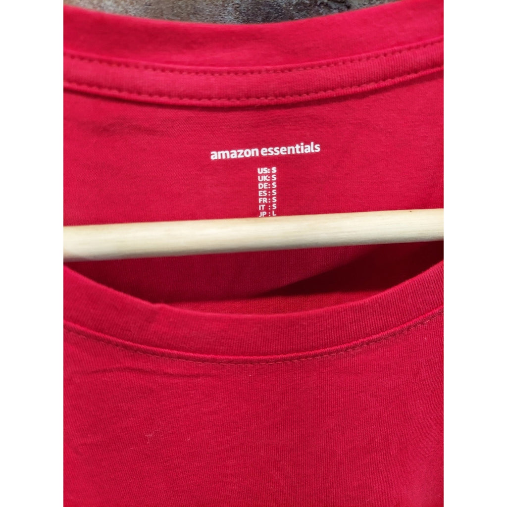Amazon Essentials Womens Long Sleeve T Shirt S Red Crewneck Solid Basic
