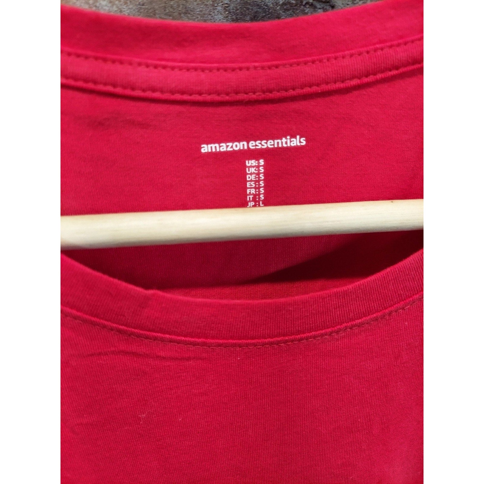 Amazon Essentials Womens Long Sleeve T Shirt S Red Crewneck Solid Basic