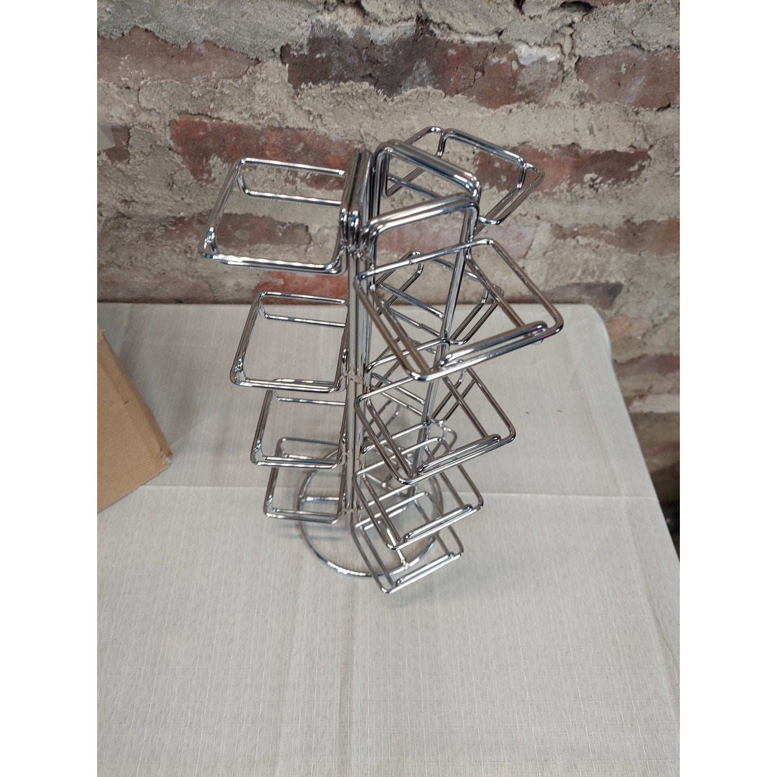 K-Cup Coffee Pod Holder Rotating Carousel Tower Chrome 16 Pod Storage Organizer