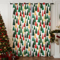 LOSIVISHE Christmas Tree Holiday Curtains Panels 52x63 Multicolor Grommet Xmas
