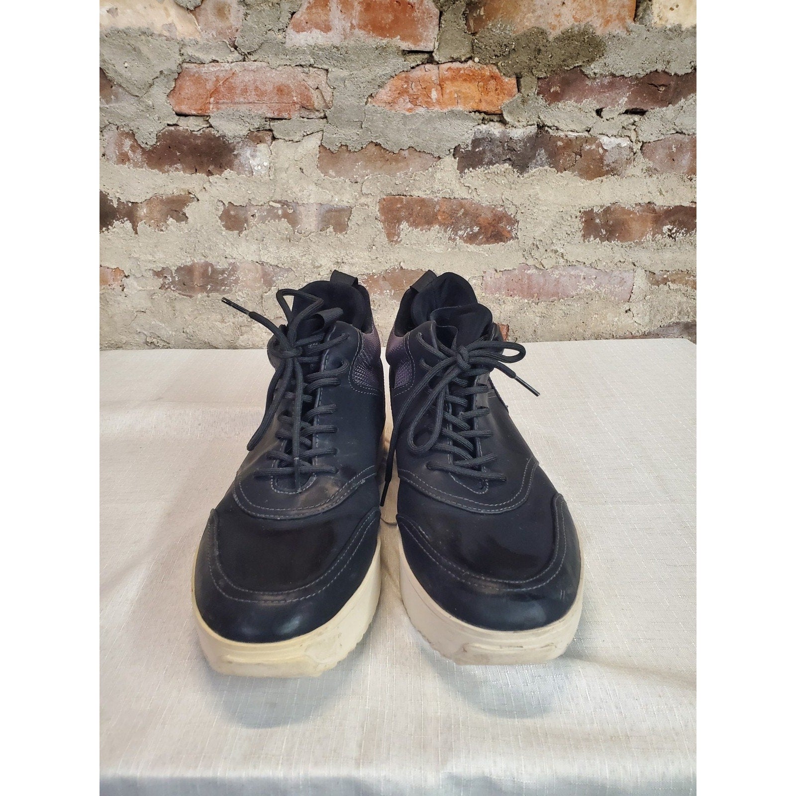 Steve Madden Mens ZERODAWN High Top Sneakers 12 Black Grey Athletic