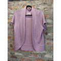 Croft & Barrow Womens Cardigan L Lavender Short Sleeve Open Front Knit Sweater