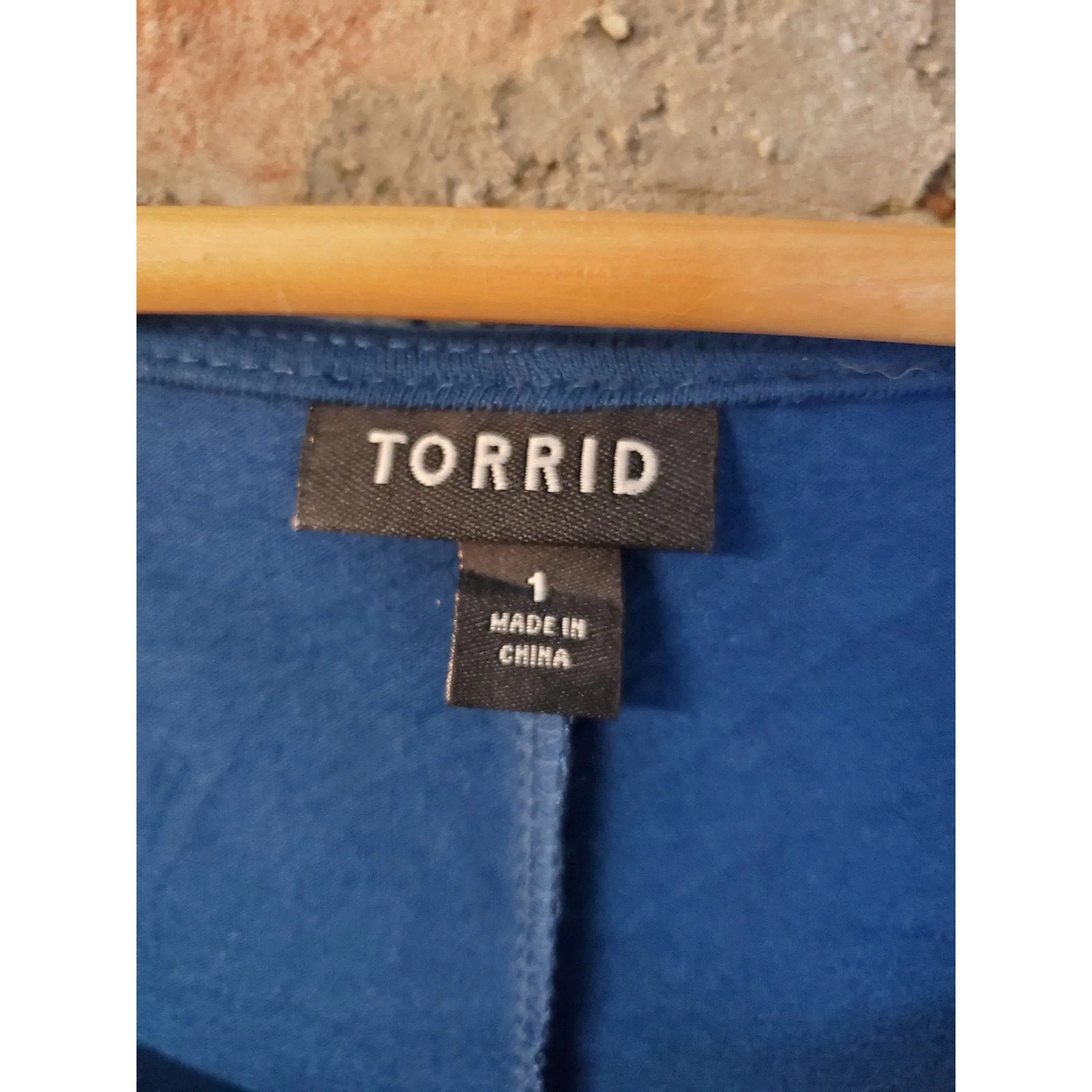 Torrid Womens Dress Size 1X 14 16 Blue Sleeveless Draped Faux Wrap Sheath