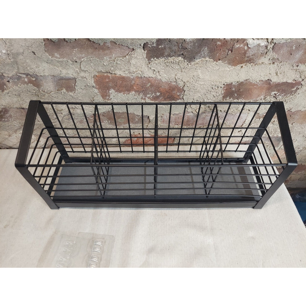 Black Metal Wire Utensil Flatware Organizer Kitchen Caddy 3 Compartment