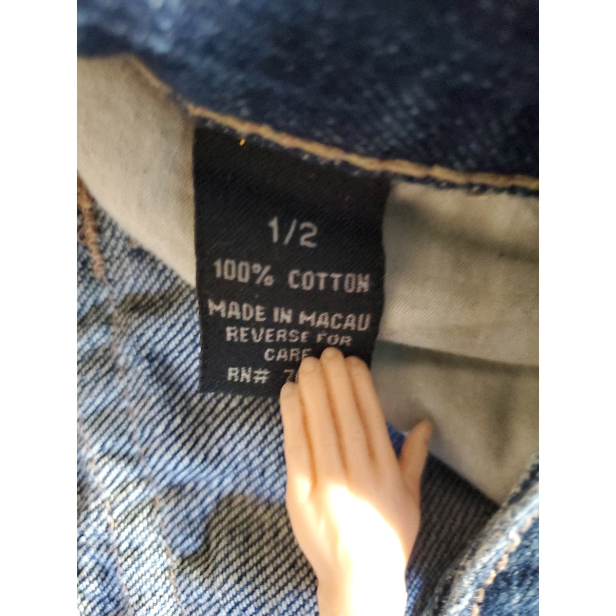 Womens Juniors Distressed Capri Jeans 1/2 Medium Wash 100 Cotton Low Rise