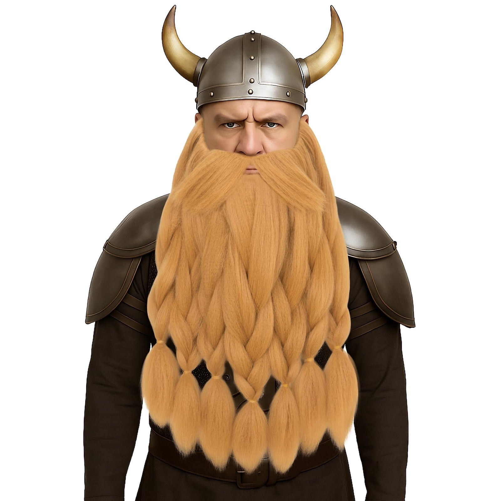 Viking Braided Long Blonde Fake Beard Costume Halloween Mens Accessory