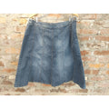 Squeeze Womens Denim Skirt 22W Light Wash Blue Ramie Cotton A Line Midi