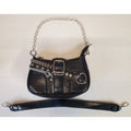 Gothic Punk Emo Y2K Studded Chain Black Mini Shoulder Bag Handbag Faux Leather
