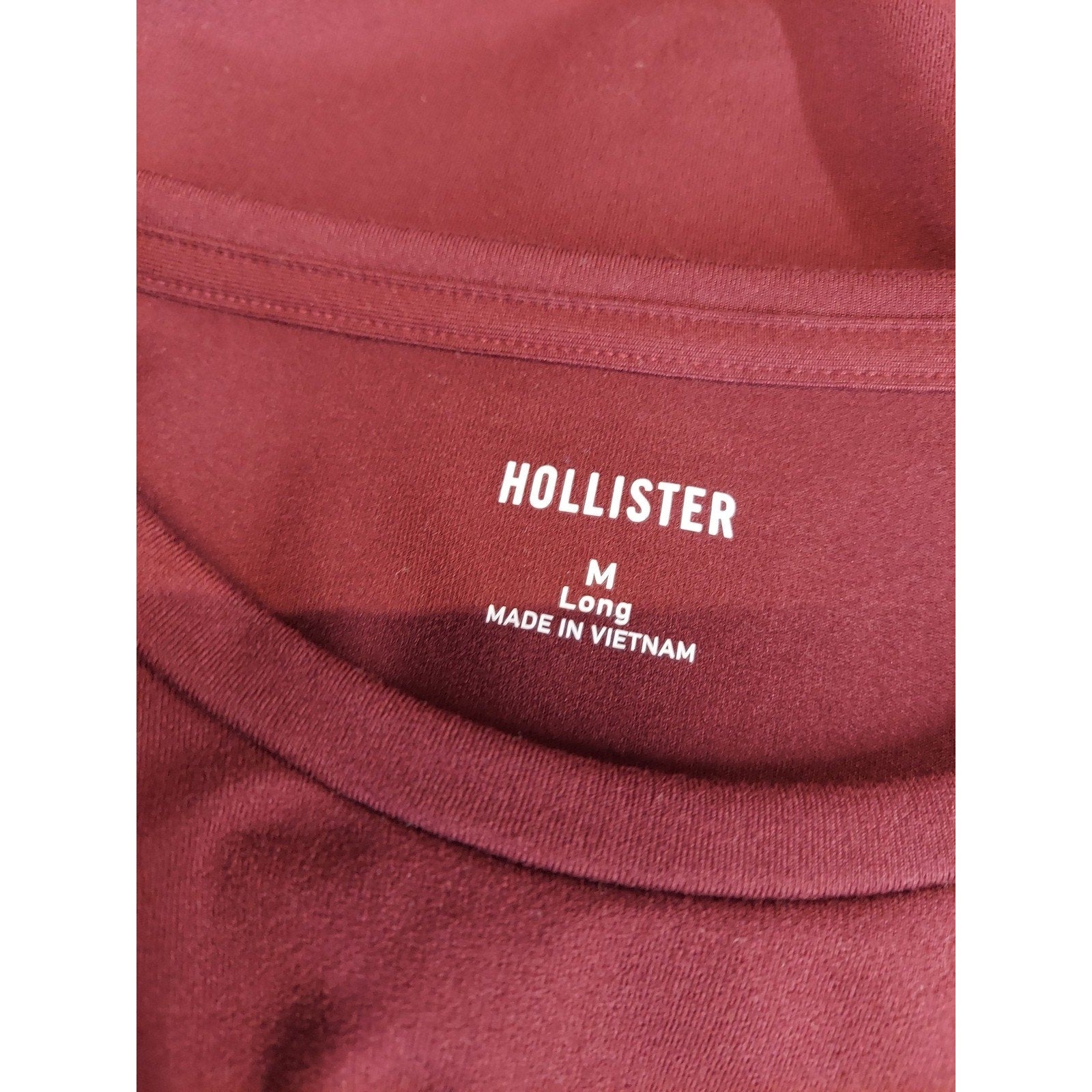Hollister Womens Long Sleeve Crop Top M Long Maroon Crew Neck Shirt