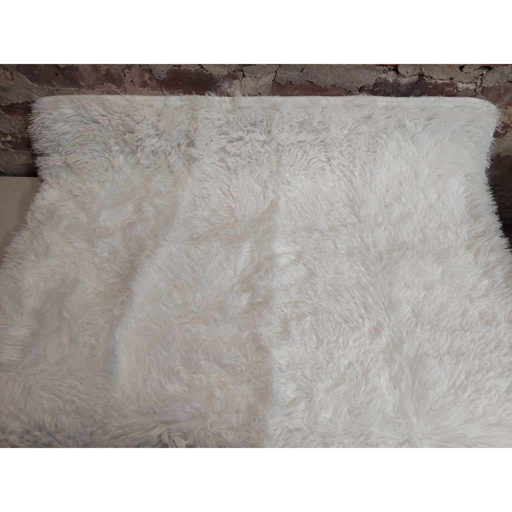 Area Rug Fluffy White Soft Plush Shaggy Non-Slip Washable 3x5'