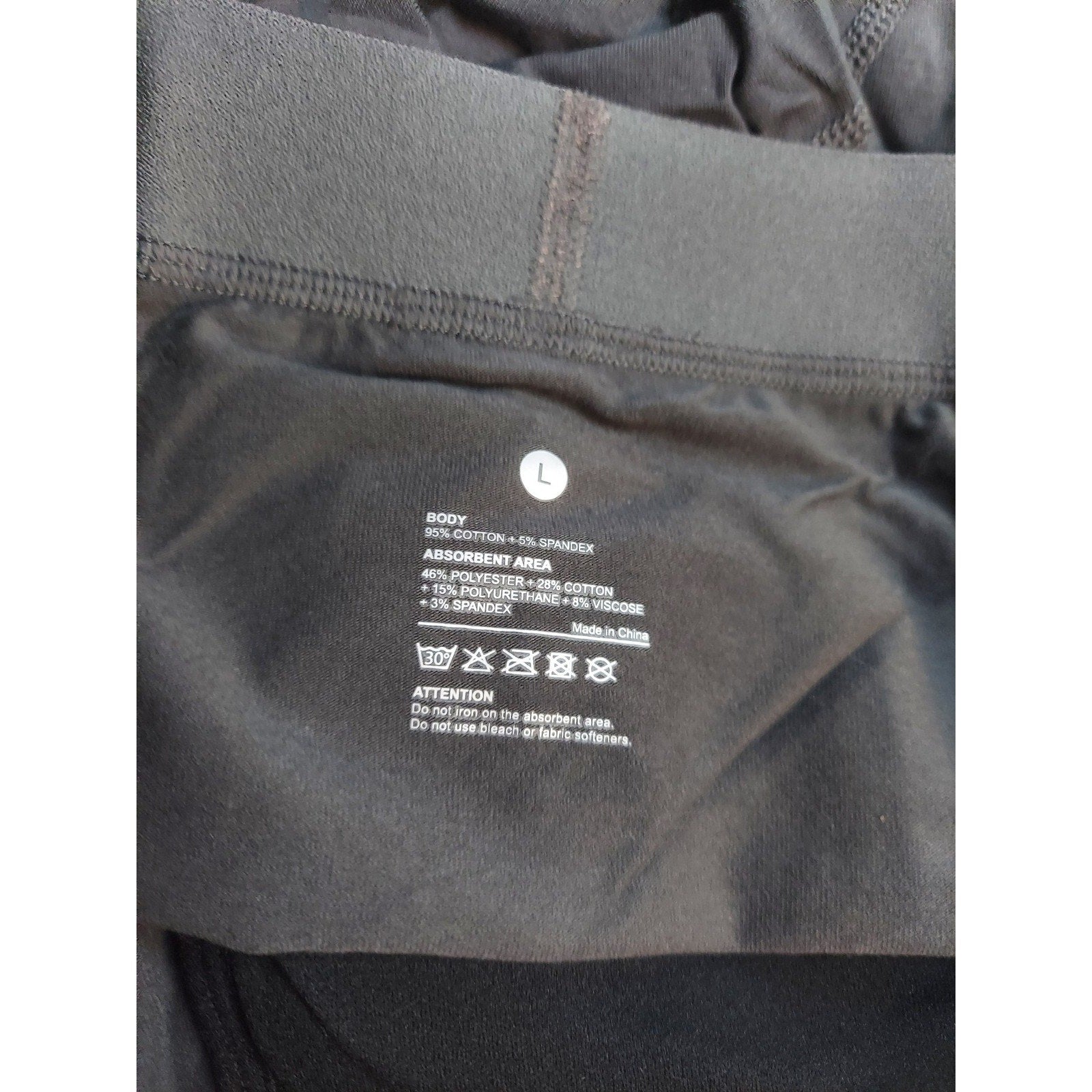FEELINDRY Mens Incontinence Underwear Absorbent Reusable Sz L Cotton 3 Pack