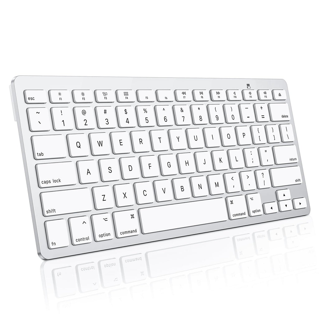 OMOTON Wireless Keyboard KB066 Bluetooth Slim Windows Mac iOS Android Silver