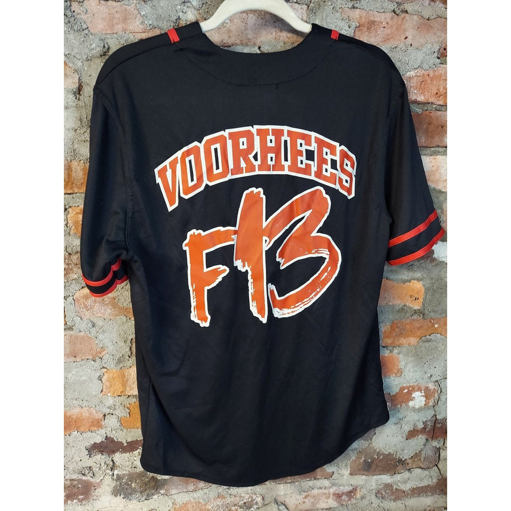 Friday The 13th Mens Baseball Jersey Shirt M Black Red Jason Voorhees Horror