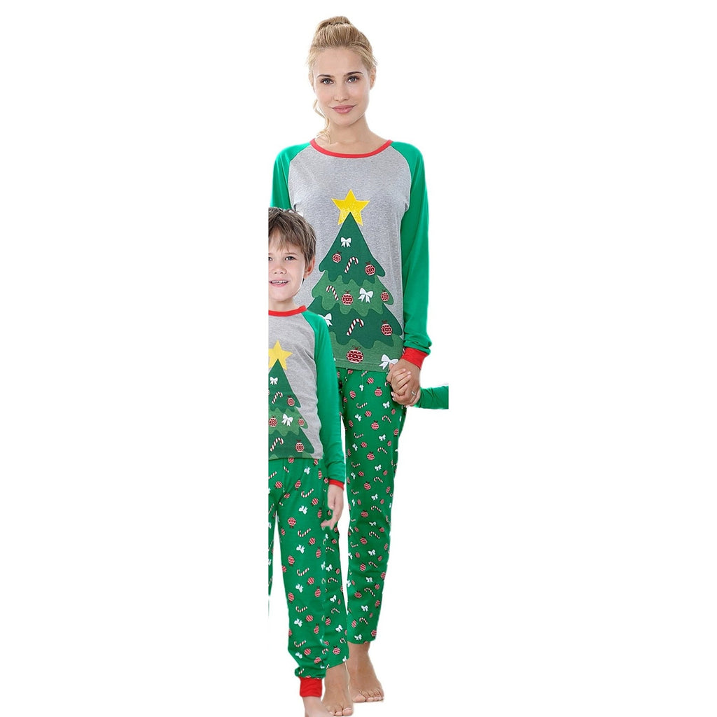 Cadizee Womens XL Christmas Tree Holiday Pajamas Set Long Sleeve Multicolor